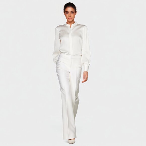 Suistudio Pants Wool Robin Flare NWT Ivory Milk White Quiet Luxury - Picture 6 of 16